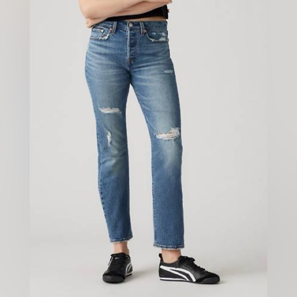 Levi's Premium WEDGIE STRAIGHT ANKLE WOMEN'S JEANS | Med Wash | Sz 25 EUC
